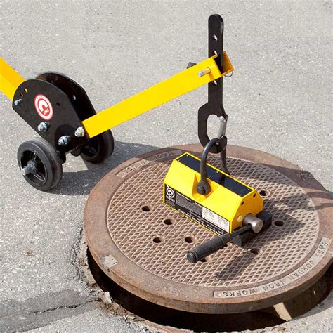 electric box cover lifter|Manhole and Valve Box Magnetic Lifting Devices.